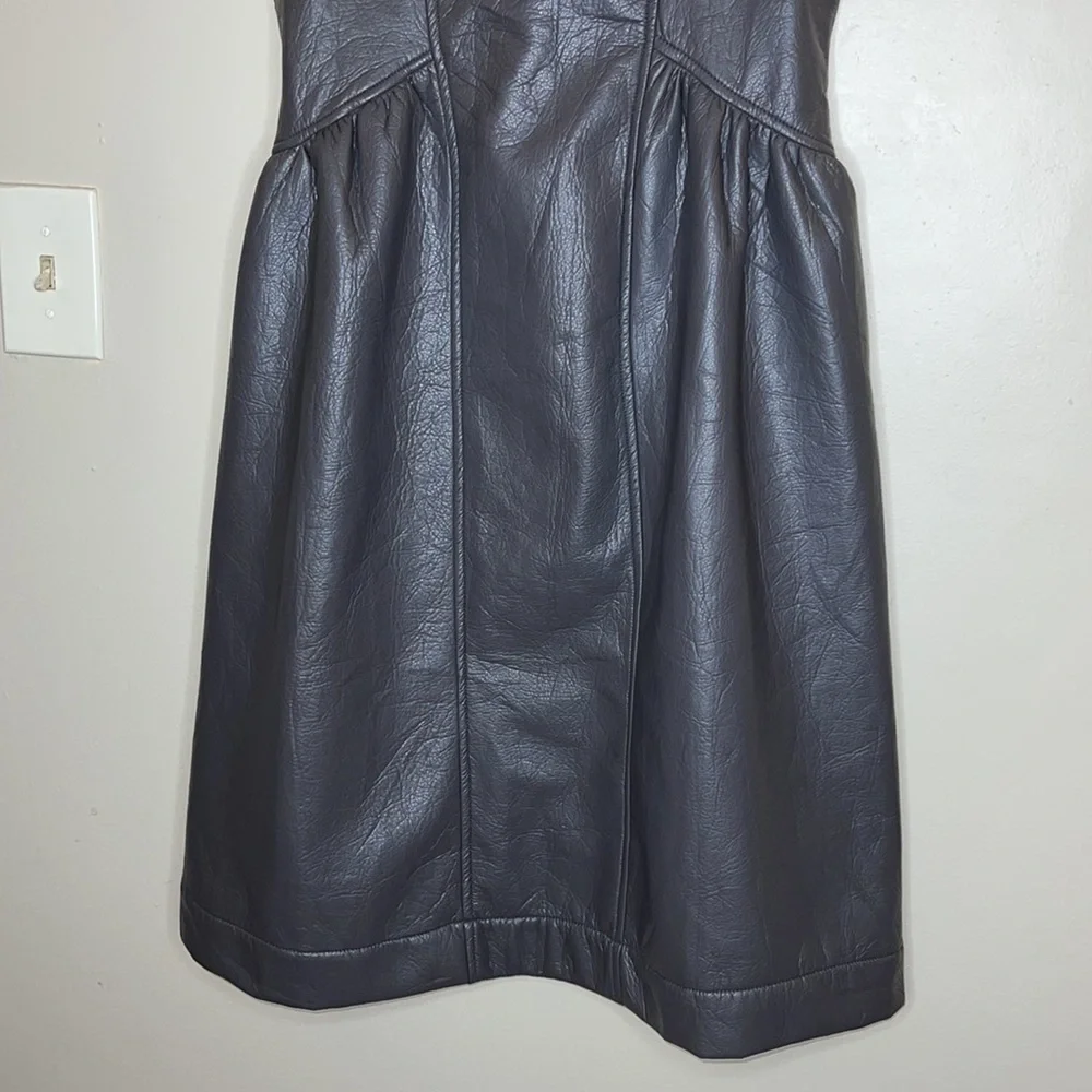 Minimal Girls PU Faux Leather Sleeveless Babydoll Dress Size 16 Youth